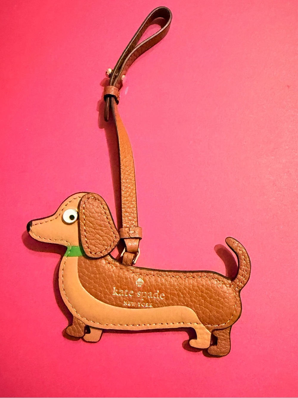kate spade Brown and Tan Dachshund Dog Luggage or purse charm